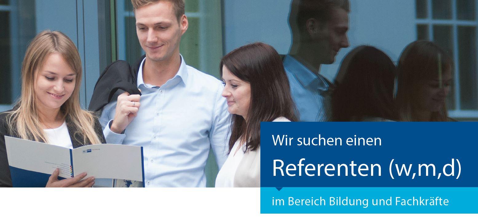 Symbolbild: Stellenanzeige der Kammer , Referent (w,m,d) im Bereich Bildung und Fachkräfte
